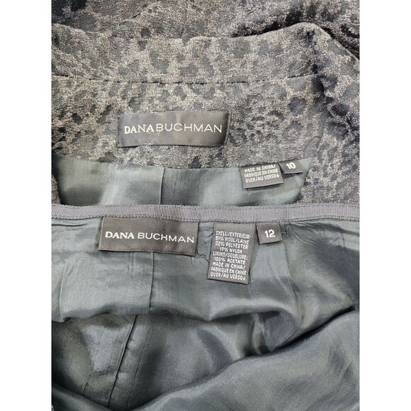 LW Women's 10/12 Dana Buchman Original Gray Leopard Print Skirt Suit 2 Pc Set - Picture 10 of 12